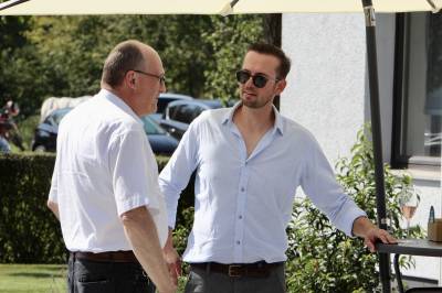 Dr. Michael Meister (MdB) im Gespräch mit Dr. Stefan Griesheimer (stv. Vorsitzender der MIT Bergstraße)